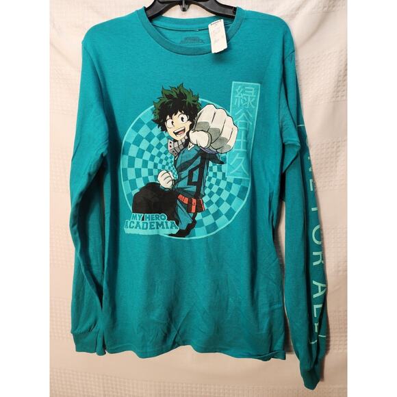 MENS S ANIME GOKU RAMEN DRAGON BALL Z MY HERO ACADEMIA TEAL GRAPHIC TEE SMAll - Picture 1 of 8